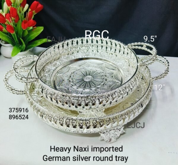 German silver handles trays - Image 3