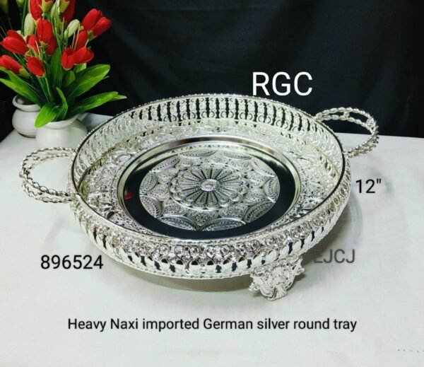 German silver handles trays - Image 4